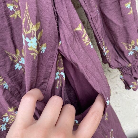 A new day size small purple long sleeve pheasant babydoll dress floral target - Picture 4 of 8